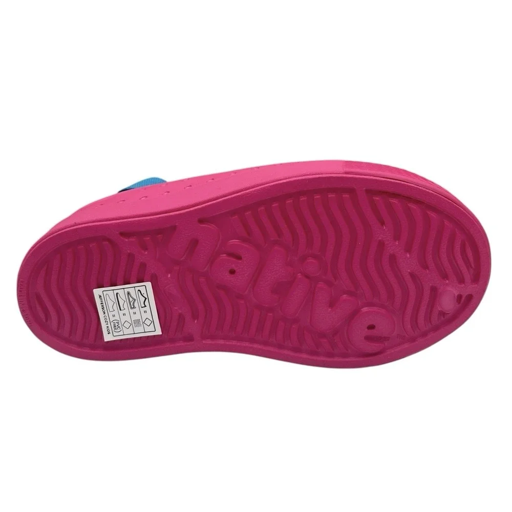 Native Toddler Girls Jefferson Cozy Glow Slippers Size 9 Pink Sky Blue Faux Fur